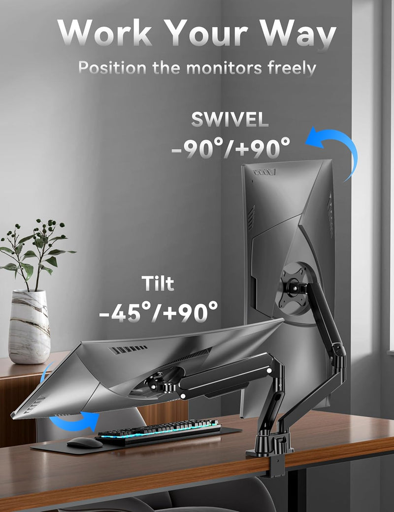 HEYMIX Dual Monitor Gas Spring Arm - E1 Series