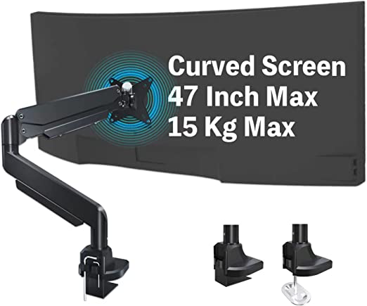 HEYMIX Heavy Duty Monitor Arm, 15KGs VESA Mount for Screen Up to 47 inch, Black