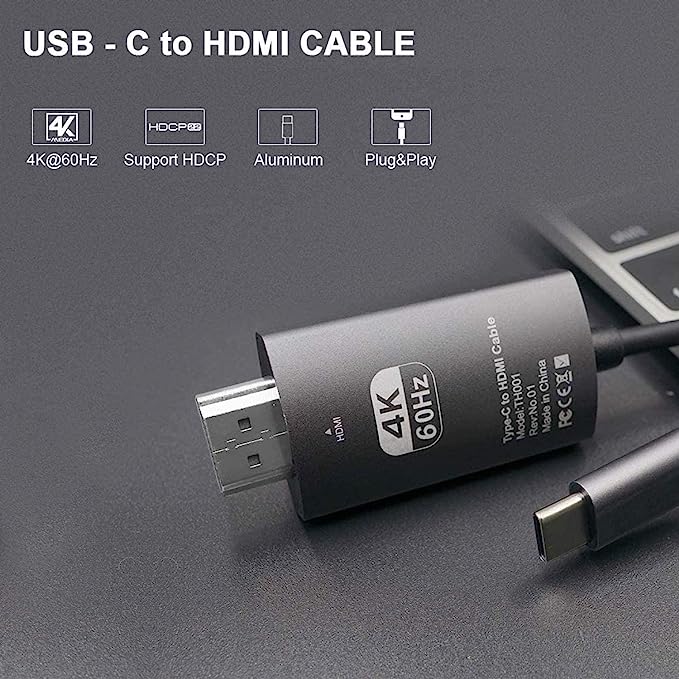 HEYMIX USB C to HDMI Cable, 4K@60Hz, (6FT/1.8M)