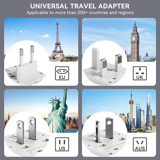 HEYMIX 35W Universal Travel Adapter,3C2A USB Ports