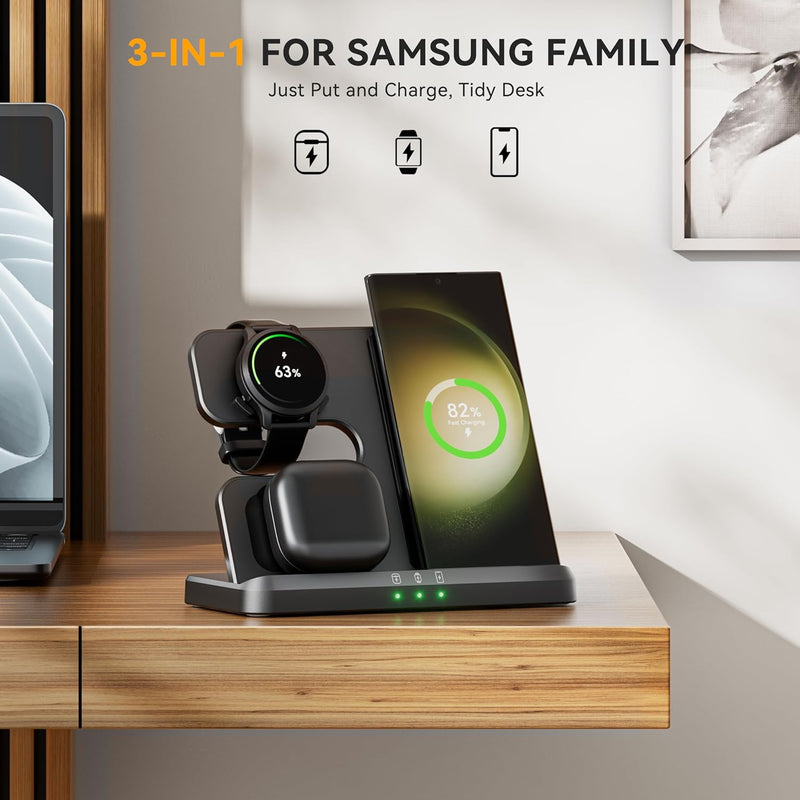HEYMIX 3IN1 Wireless Charger Compatible with Samsung