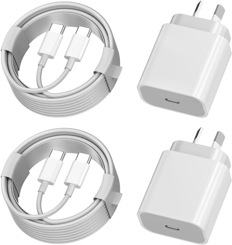 HEYMIX iPhone 15 Fast Charger, 20W USB C Charger Adapter with USB-C to USBC Cable