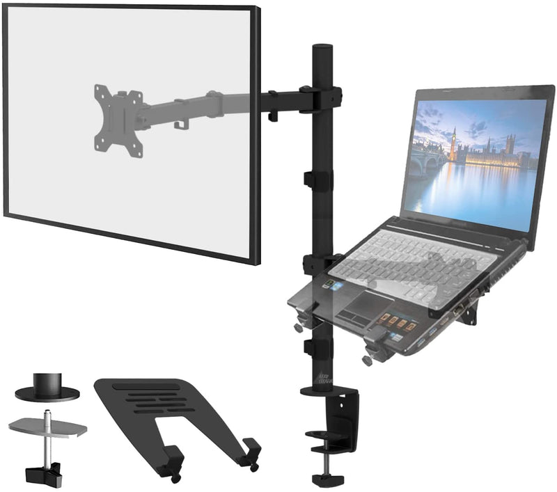 HEYMIX Monitor Stand with Laptop VESA Mount, 17-32Inch LCD Computer Screens Up to 10kgs